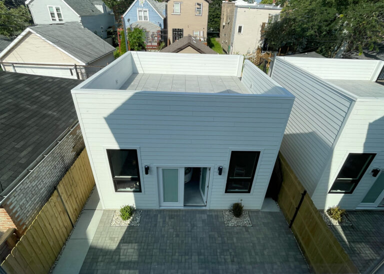 Flat Roof Garage with Deck